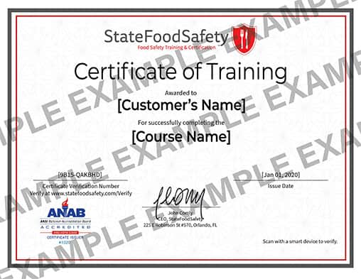 Food Safety Training & Certificate  Online Food Handler Courses Available